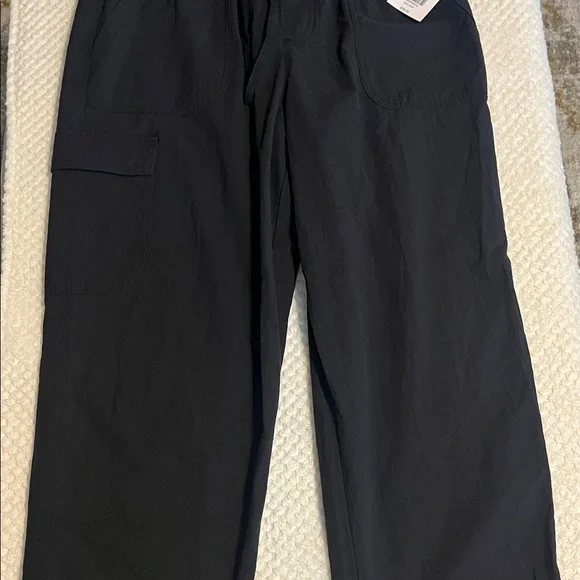 Kim Rogers Pants 100% Cotton Drawstring Waist Black Relaxed Casual Medium NWT - Picture 4 of 11